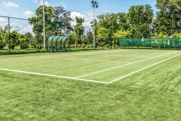 Rénovation terrain de tennis en gazon synthétique lyon